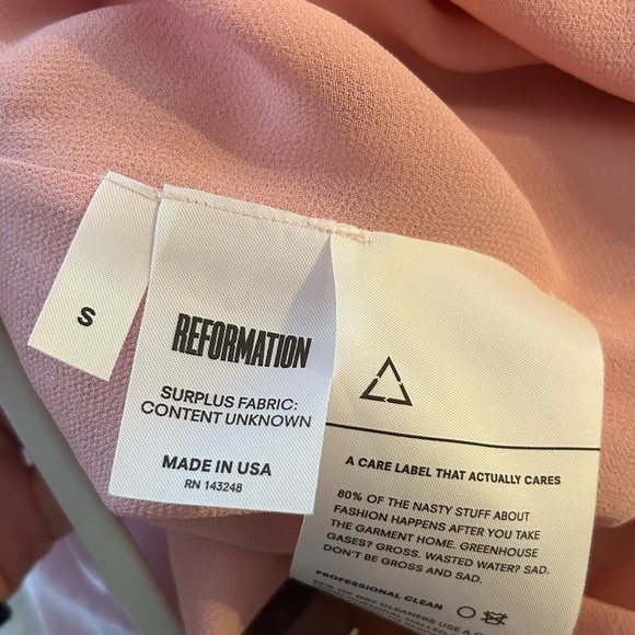 Reformation pink velvet Marlee dress - Picture 7 of 7